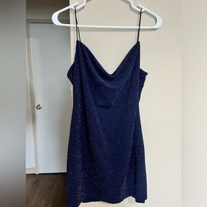 Midnight sparkle mini spaghetti strap dress